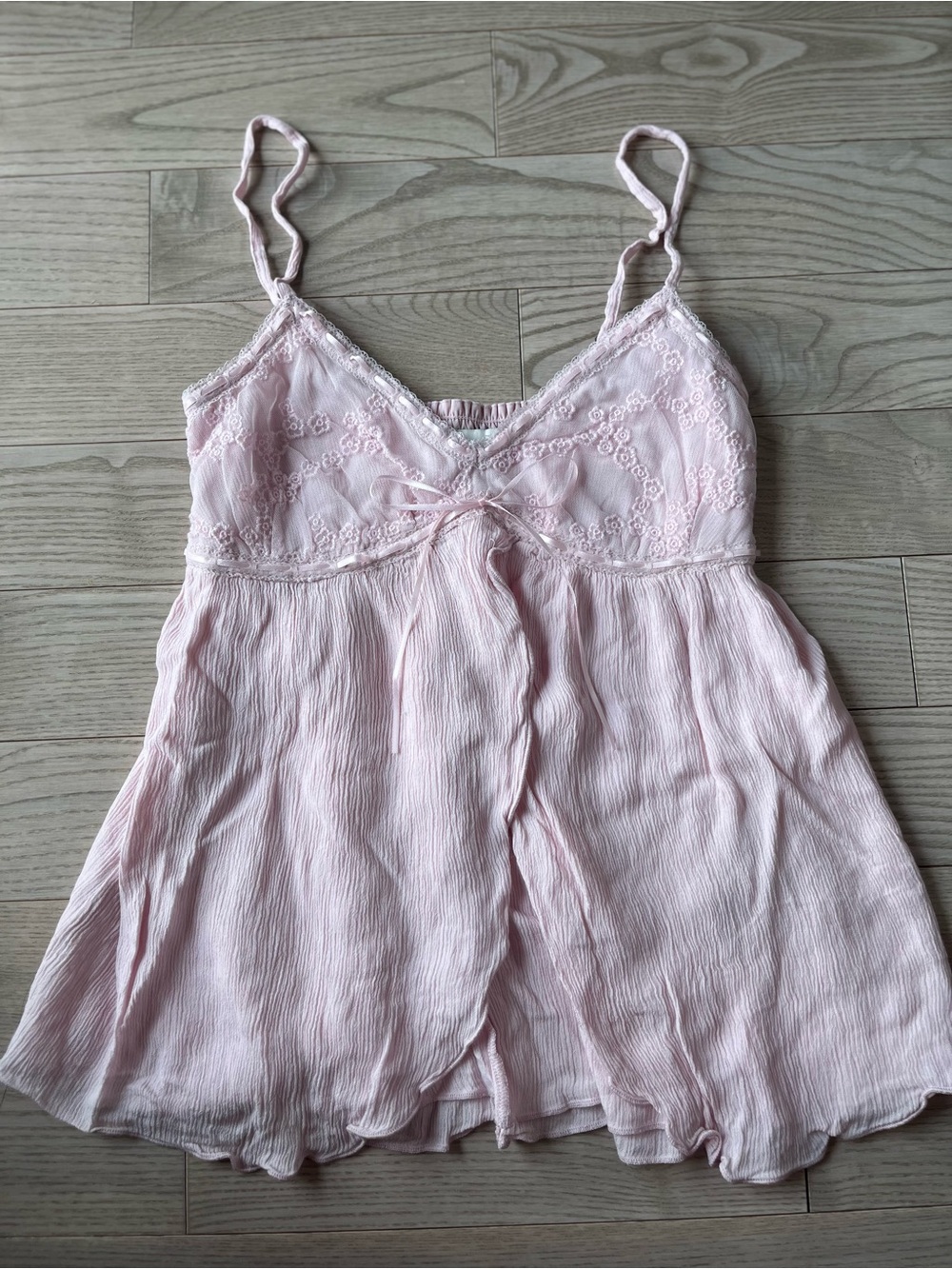 Light Pink Baby Doll Lace-Trim Top - Hollister